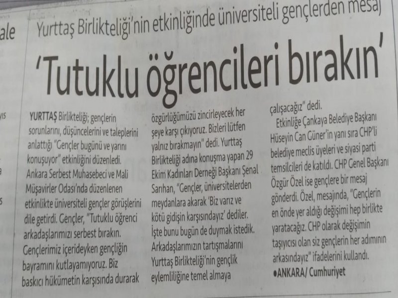 Gençler Yurttaş Birlikteliğinin Etkinliğinde Konuştu